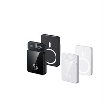 AURCLEN MagSafe磁吸行動電源 10000mAh 超薄22.5W快充 數顯無線充電, 黑色, MagSafe 無線行動電源