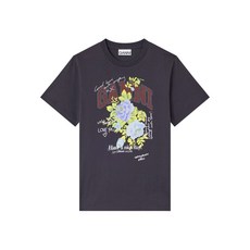 가니 플로럴 프린트 그래픽 티셔츠