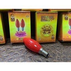0.2W E12/E14/E27 5LED 暖黃光 紅光 蠟燭燈 神明燈 LED神桌燈泡, 1個, 暖黃光, E12 紅殼