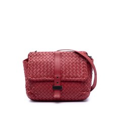 보테가 베네타 중고 2012-2026 나파 인트레치아토 더블 사이드 플랩 메신저 크로스 백