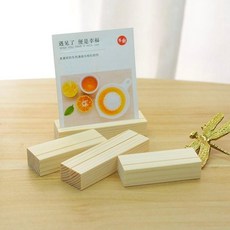木質明信片底座卡片架座桌面擺檯曆底座餐牌臺卡展示牌便籤夾立牌, 1個, 松木2*3*3釐米1mm直槽5個