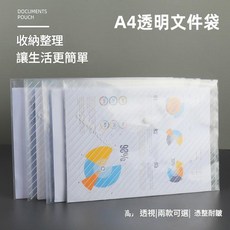 三益 A4透明文件袋, 白色 20個, 1個