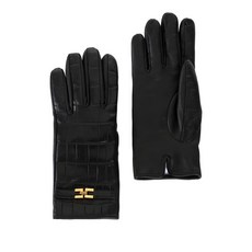 엘리자베타프랑키 크로커다일 프린트 로고 레더 장갑