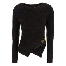 아티코 케이블 니트 비대칭 스웨터