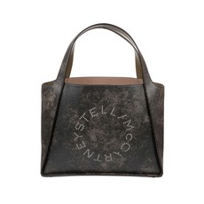 스텔라매카트니 로고 디스트레스드 레더 토트 백