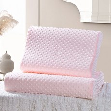 記憶棉護頸椎枕芯 助睡眠 不塌陷, 1個, 高回彈+泡泡絨粉色,30*50修復頸椎枕一只【送枕套】
