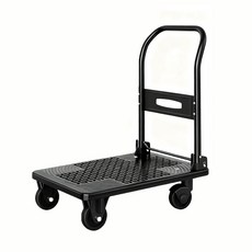 加厚折疊手推車 拉貨平板車 四輪車, 1個, 加厚板普通款63*40(120斤)不靜音, 加厚板普通款63*40(120斤)不靜音