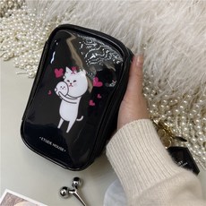 ETUDE HOUSE 貓咪圖案化妝包 黑色, 黑色貓咪化妝包, 1個