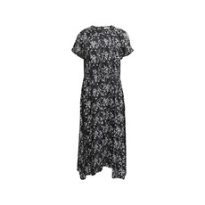 겐조 중고 개더 프린트 미디 드레스