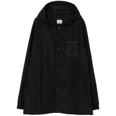 버버리 체스트 로고 프린트 후드 재킷