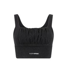 플레인스포츠 로고 프린트 크롭 탑