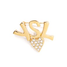생 로랑 중고 YSL 라인스톤 브로치