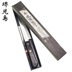 又敗家 堺兒島日本職人高橋楠代工菜刀 小三德刀 手工耐磨耐腐蝕廚房刀 T-0035三德包丁, 1個, 黑色