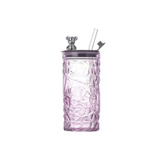 便攜小熊吸管水杯, 紫色, 1個, 400ml