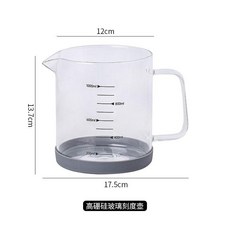 牛奶刻度透明玻璃玻璃杯量杯家用1000廚房耐熱微波爐耐高溫食品級 副廠商品, 1個, 透明, 1000