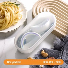 寶寶輔食工具 彎頭叉勺組閤手環, 1個, 紫色,手環彎叉