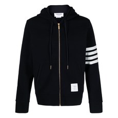 톰 브라운 로고 패치 후드 집업