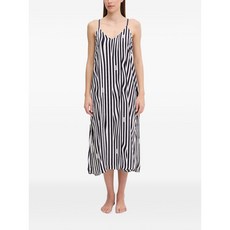 DKNY 스트라이프 로고 프린트 나이트 드레스