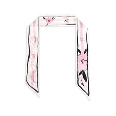 마르니 플로럴 프린트 스트라이프 트리밍 실크 스카프