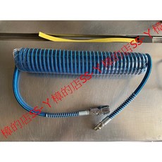 PU外包紗伸縮管附快速接頭 空壓風管 爆破壓力900PSI, 1個, (含稅)5*9/6米PU外包紗伸縮管