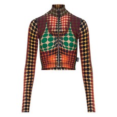 장폴고티에 하이 넥 집업 탑