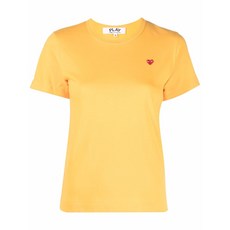 꼼데가르송플레이 로고 자수 티셔츠