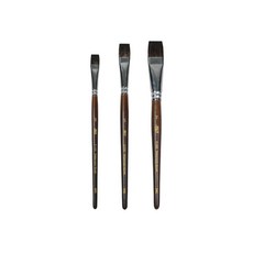 如虹 F-100 松鼠毛混貂毛 平筆 水彩筆 套組, 1套, 3, 5, 7