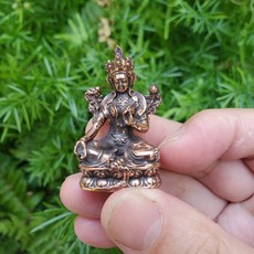 藏傳 綠度母 純銅佛像 精工拋光做舊, 如圖所示, 1個