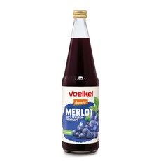 【德國Voelkel】梅洛紅葡萄原汁 700mL 歐盟生機認證 精選義大利梅洛葡萄 無加糖與防腐劑 100%天然果汁 非濃縮還原 原裝進口, 1個, 紅葡萄汁
