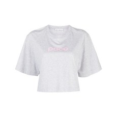 라반 로고 프린트 크롭 티셔츠