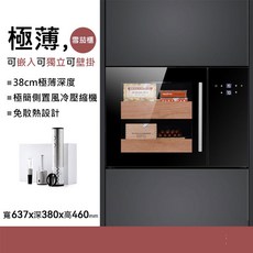 LEZUN樂尊 恒溫恒濕雪茄櫃 餐邊櫃 養茄櫃 冰吧, 1個, 黑色+恒溫恒濕雪茄櫃