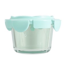 寶寶輔食盒 玻璃儲存碗 兒童餐具, 1個, PP塑料款 藍方帶排氣孔刻度