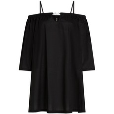 칼 라거펠트 시그니처 오프숄더 쉬어 비치 드레스