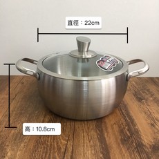 MIYACO 米雅可 316典雅七層複合金湯鍋 20cm 22cm 24cm (附玻璃鍋蓋), 1個