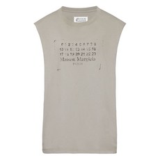메종 마르지엘라 로고 프린트 민소매 탑
