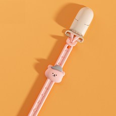 寶寶防丟奶嘴夾/手帕夾/帽夾 多功能固定帶 可愛造型設計, 1個, 【長鏈單夾】粉色