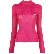 GCDS 로고 프린트 골지 니트 스웨터