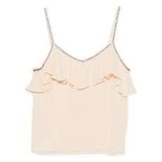 트윈셋 러플 라인스톤 장식 탑