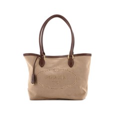 프라다 중고 로고 오픈 캔버스 미디엄 토트 백