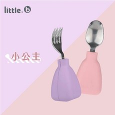 little.b 美國Little.b 316不鏽鋼小寶石湯叉組, 紫+粉, 1個