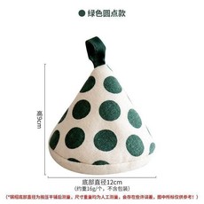 日式 可愛三角防燙蓋帽 隔熱手套, 1個, 加厚防燙綠色波點1個