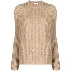 끌로에 크루 넥 와플 니트 스웨터