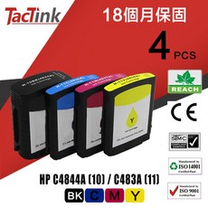 TacTink HP C4844A (10) / C483A (11) 相容副廠墨水匣 4色組合包, 1個