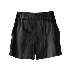 레드발렌티노 밴딩 웨이스트 가죽 미니 쇼츠