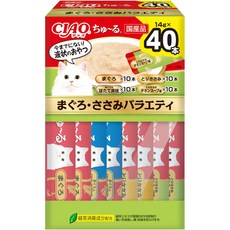 CIAO 啾嚕肉泥 50入限定包 5種口味, 1個, 560g, 盒裝40入_SC-424鮪魚/雞肉綜合