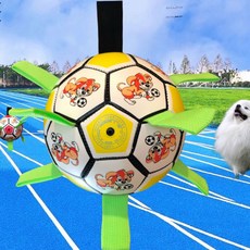 狗狗專用足球玩具 大型犬互動耐用啃咬球, 1個, 中小型專用藍黃耐用款送氣筒氣針
