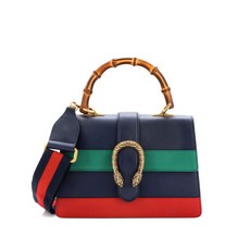 구찌 중고 디오니서스 뱀부 탑 핸들 백 컬러블록 레더 미디엄 사첼 백