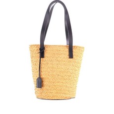 생 로랑 중고 Panier Basket Shopper Raffia Small tote bag