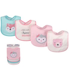 luvable friends 嬰幼兒圍兜4入組 上層吸水/底層防水, 1個