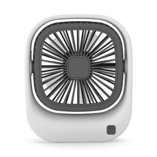DFMEI 簡約桌面迷你風扇USB充電便攜式宿舍靜音學生桌面可愛大風力風扇, 灰色:14*11.4*3.3CM